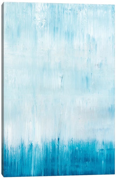 Gradient Blue Rainfall Canvas Art Print - Radek Smach
