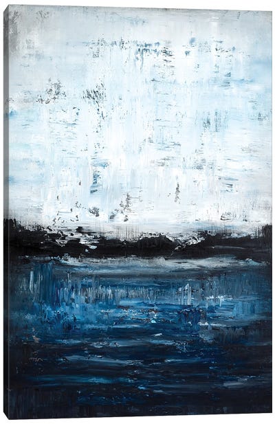 Midnight Blue Lakeside Canvas Art Print - Radek Smach