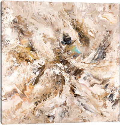 Neutral Marble With Hint Of Turquoise Canvas Art Print - Radek Smach
