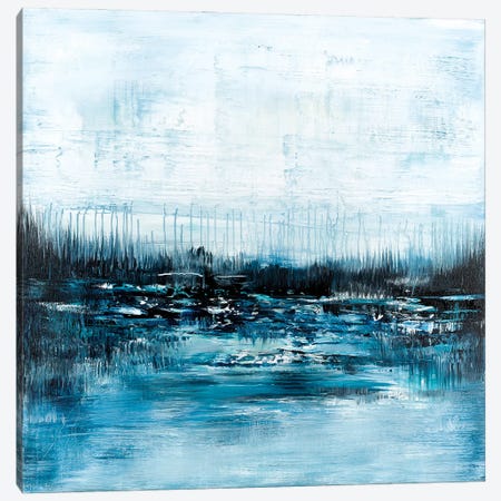 Blue Abstract Landscape  Canvas Print #RDK7} by Radek Smach Canvas Art Print