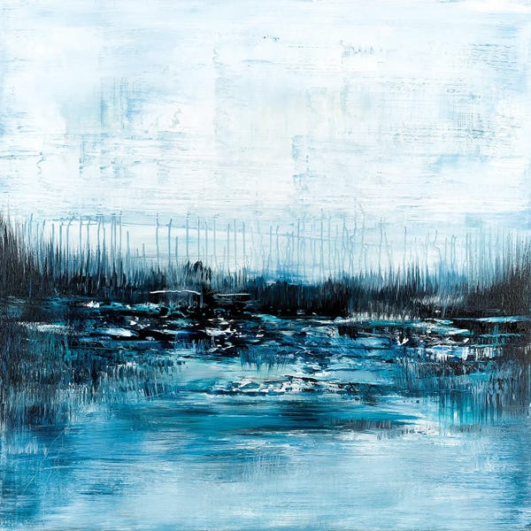 Radek Smach: Blue Abstract Landscape  by Radek Smach