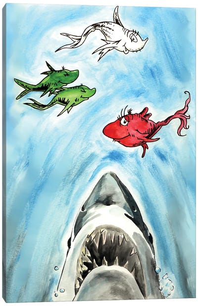 Great White Canvas Art Print - Shark Art