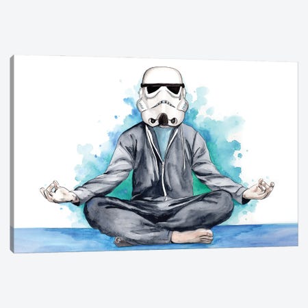 Stormtrooper Yoga Canvas Print #RDM33} by Random Hills Canvas Art