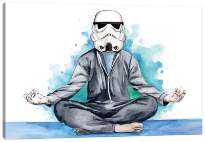 Stormtrooper Yoga Canvas Art Print - Random Hills