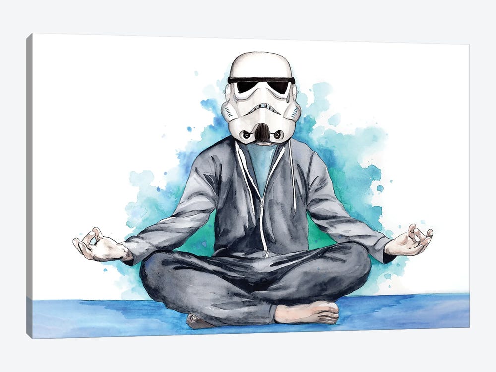 Stormtrooper Yoga by Random Hills 1-piece Canvas Artwork