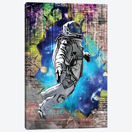 Stree Art Astronaut Canvas Print #RDM34} by Random Hills Canvas Art Print