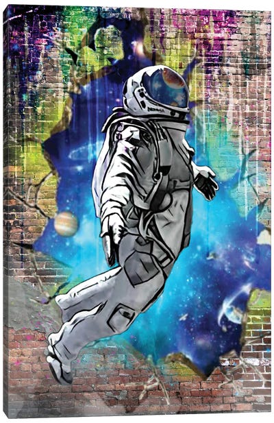 Stree Art Astronaut Canvas Art Print - Random Hills