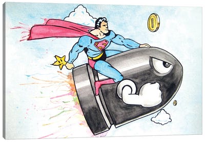 Super Bullet Canvas Art Print - Superman