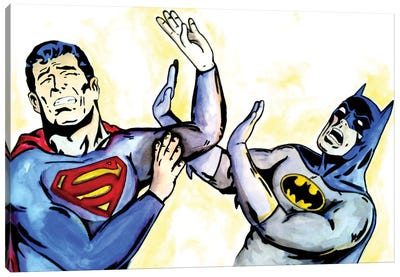 Super Sissies Slapfight Canvas Art Print - Batman
