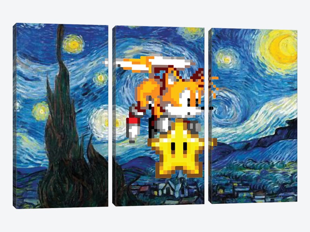 Tails Starry Night by Random Hills 3-piece Art Print