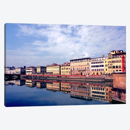 Riverbank Architecture Along Arno River, Florence, Tuscany Region, Italy Canvas Print #RDU1} by Richard Duval Canvas Print