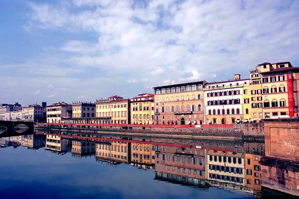 Richard Duval: Riverbank Architecture Along Arno River, Florence, Tuscany Region, Italy by Richard Duval
