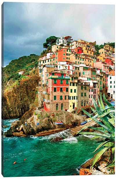 Coastal Town Of Riomaggiore (One Of the Cinque Terre), La Spezia Province, Liguria Region, Italy Canvas Art Print