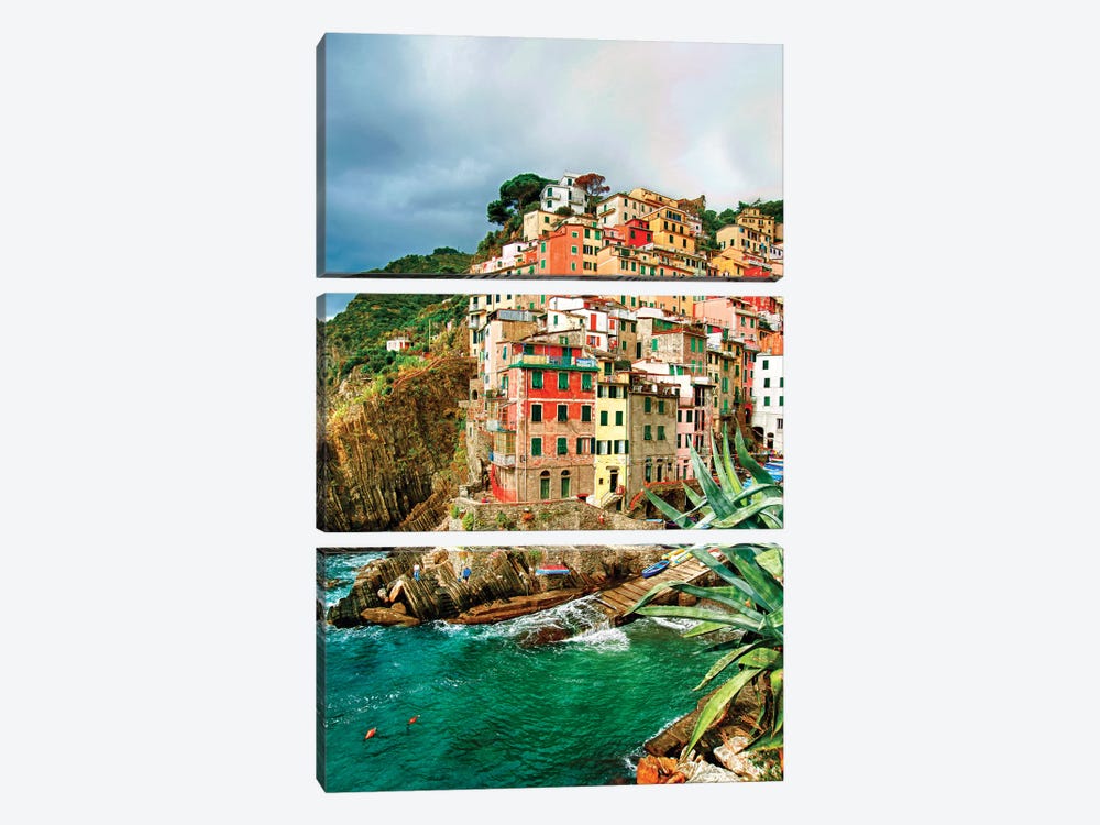 Coastal Town Of Riomaggiore (One Of the Cinque Terre), La Spezia Province, Liguria Region, Italy by Richard Duval 3-piece Canvas Art Print