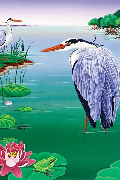 Frogs: Grey Heron by Raul Del Rio