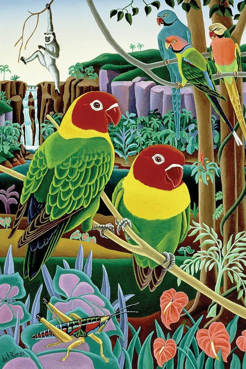 Lovebirds by Raul Del Rio wall art