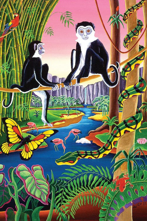 Amazon Monkeys by Raul Del Rio wall art