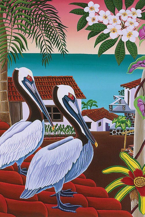 Pelicanos by Raul Del Rio wall art