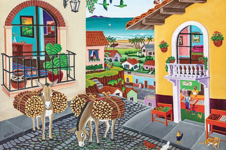 Burro Village by Raul Del Rio wall art