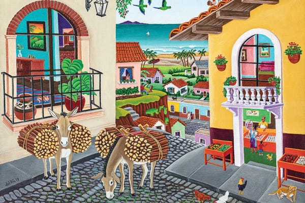Raul Del Rio: Burro Village by Raul Del Rio