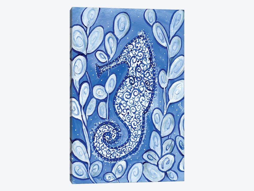Whimsical Seahorse by Roey Ebert 1-piece Canvas Artwork