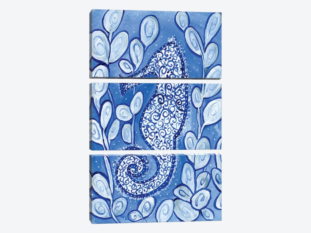 Whimsical Seahorse by Roey Ebert 3-piece Canvas Wall Art