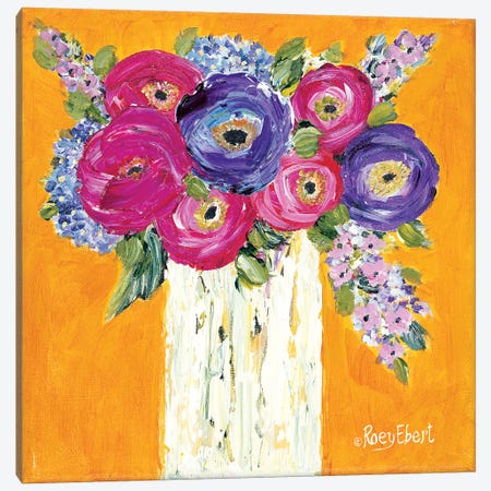 Vase Full of Sunshine Canvas Print #REB18} by Roey Ebert Canvas Wall Art