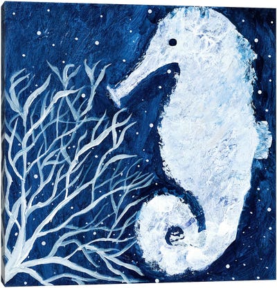 Midnight Seahorse Canvas Art Print