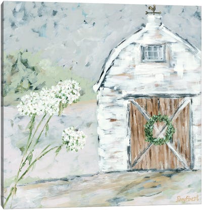 The White Barn Canvas Art Print