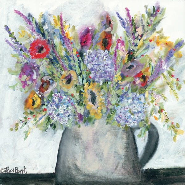 Hydrangeas: Hydrangeas In Pitcher by Roey Ebert