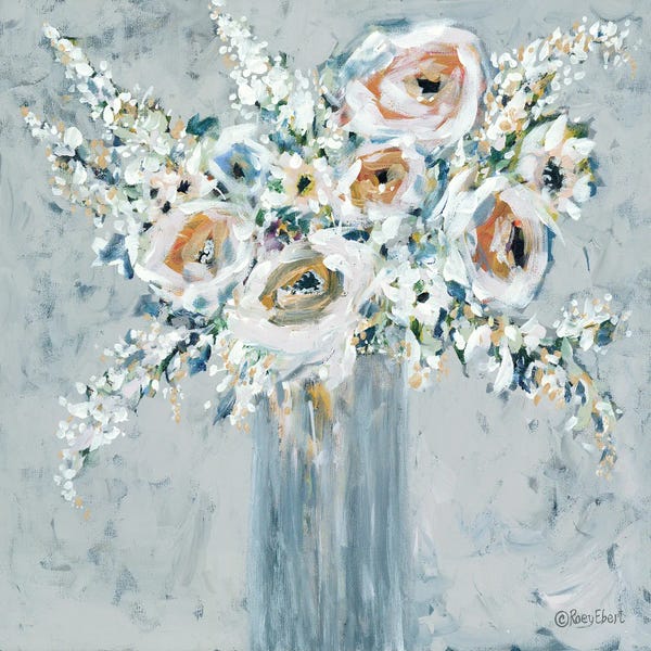 Roey Ebert: Blooms In Blue Vase by Roey Ebert