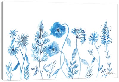 Wildflowers In Blue Canvas Art Print
