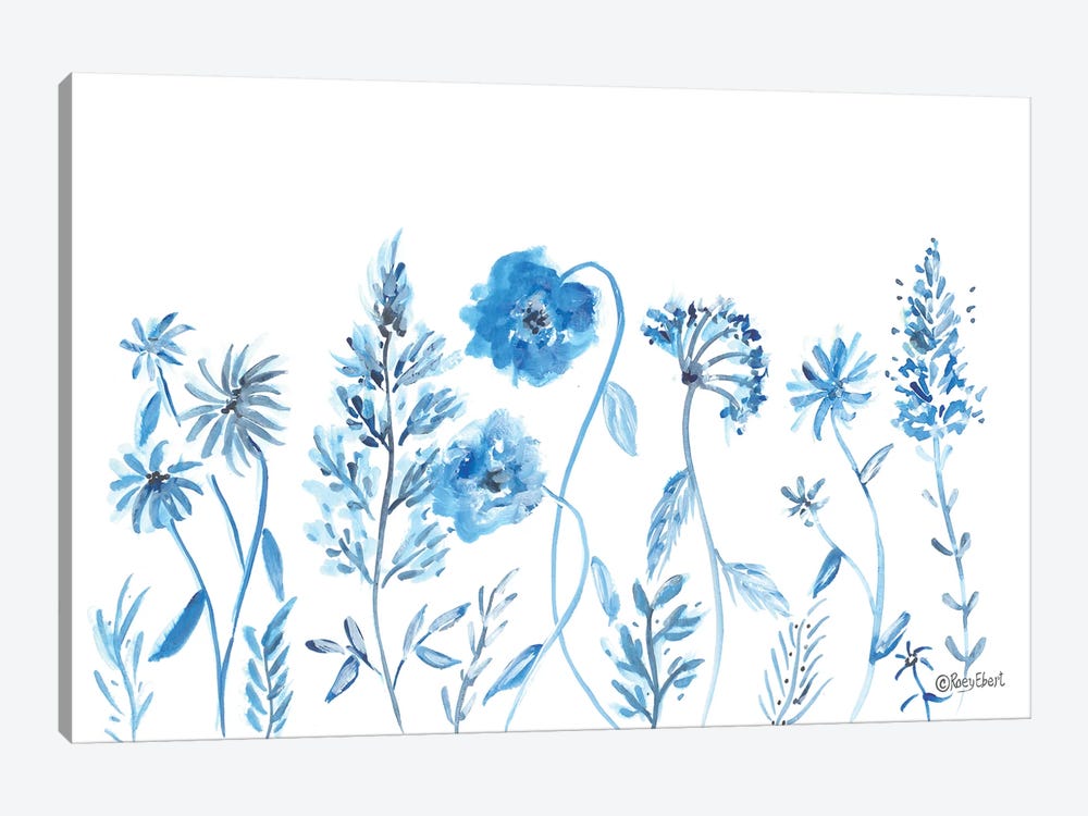 Wildflowers In Blue by Roey Ebert 1-piece Canvas Art