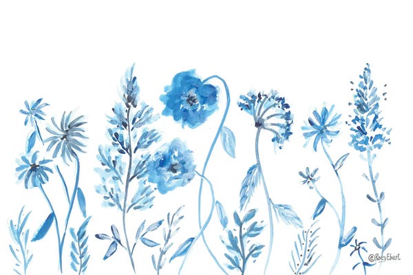 Roey Ebert: Wildflowers In Blue by Roey Ebert
