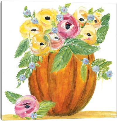 Pumpkin Full of Roses Canvas Art Print