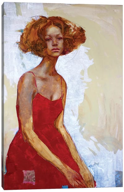 Woman In Red Canvas Art Print