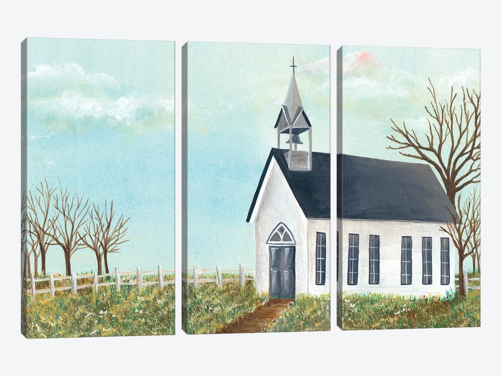 Country Church IV by Regina Moore 3-piece Canvas Wall Art