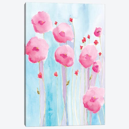 Pink Florets II Canvas Print #REG179} by Regina Moore Canvas Wall Art
