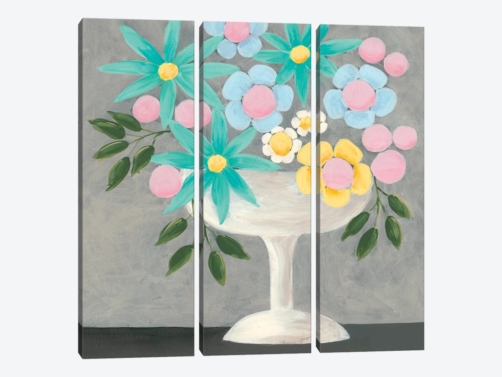 Nouveau Flowers II by Regina Moore 3-piece Canvas Print
