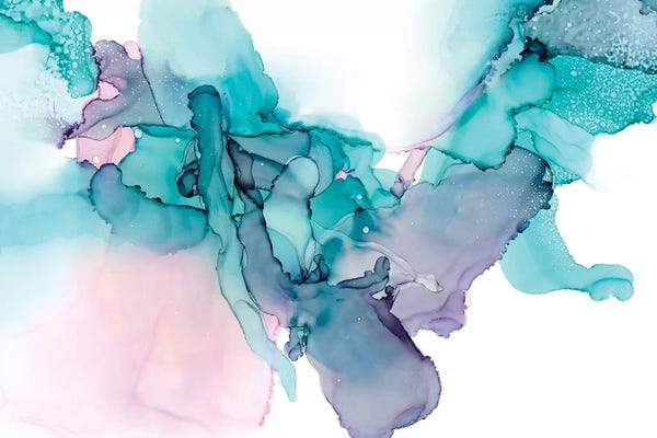 Teal Abstract Art: Peaceful Melody II by Regina Moore