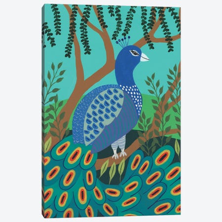 Dandy Peacock I Canvas Print #REG406} by Regina Moore Canvas Print