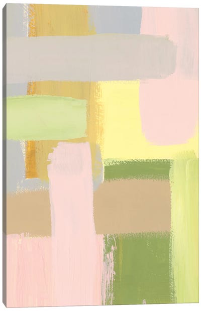 Subdued Blocks II Canvas Art Print - Celery