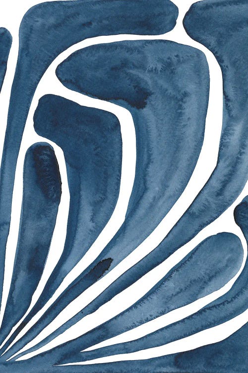 Blue Stylized Leaf II by Regina Moore wall art