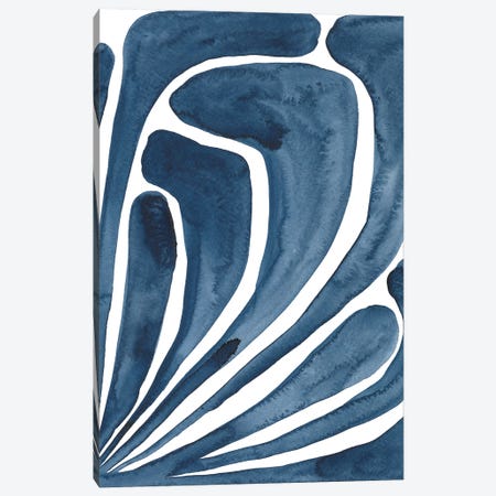 Blue Stylized Leaf II Canvas Print #REG485} by Regina Moore Art Print