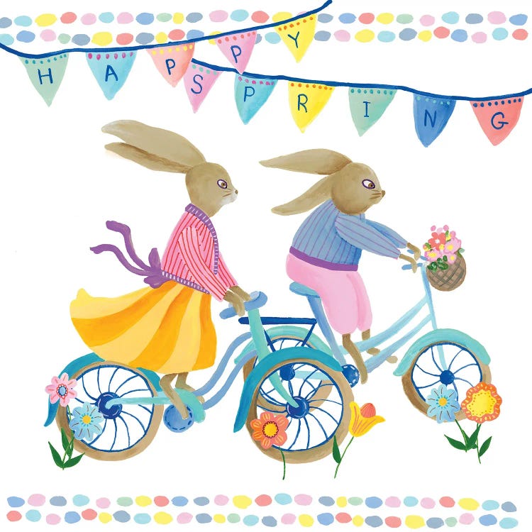 Bunnies On Bikes I by Regina Moore wall art