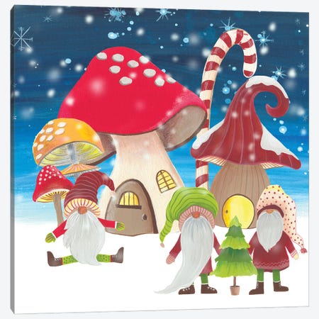 Christmas Gnomes I Canvas Print #REG487} by Regina Moore Canvas Print