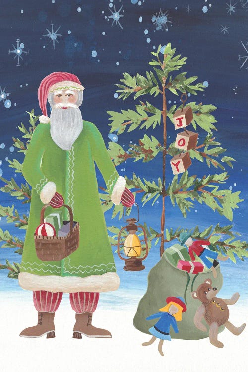 Folksy Father Christmas II by Regina Moore wall art