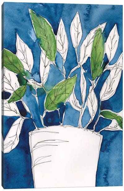 Green Leaves In Pots I Canvas Art Print - Regina Moore