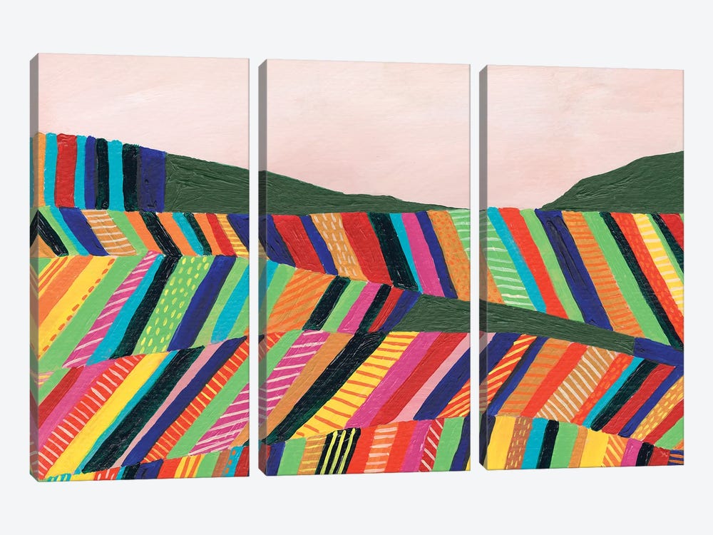 Rainbow Fields I by Regina Moore 3-piece Canvas Print