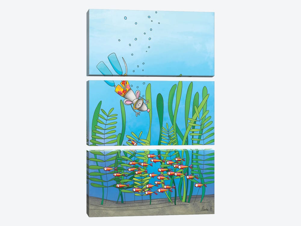 Taking A Dive by LaureH 3-piece Canvas Art Print